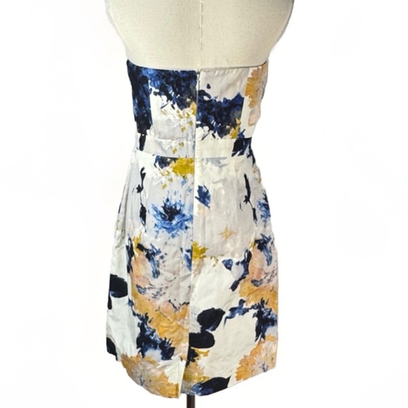 (4) J CREW Artistic Flower Strapless Multi-colored Midi Dress - Picture 2 of 11